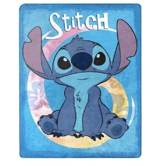 Disney Other - New Lilo & And Stitch Plush Fleece Throw Gift Blanket Disney Cartoon Movie SOFT